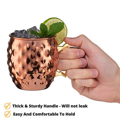 Moscow Mule Mugs Set Of 4 With Straws And Straw Brush 18oz